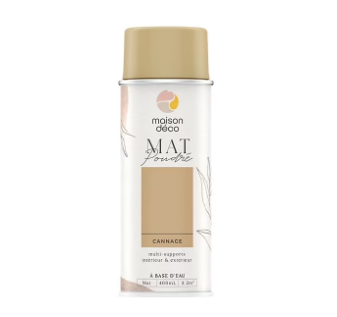 Peinture aérosol multi-supports beige cannage mat poudré 400ml Maison déco