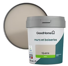 Peinture murs et boiseries GoodHome beige Tijuana satin 0,75L