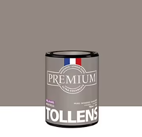 Peinture Tollens premium murs, boiseries et radiateurs velours marron brun délice 2,5L