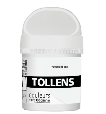 Testeur peinture murs et boiseries Tollens touche de gris satin 50ml