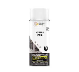 Peinture aérosol vernis fer Relook tout technique Maison Déco incolore transparent satin 400ml