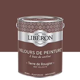 Peinture multisupport murs, plafonds et boiseries Velours de peinture rouge terre de rougier Libéron 2,5L