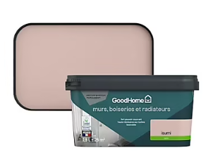 Peinture intérieure couleur murs, boiseries et radiateurs GoodHome satin isumi rose 2.5L