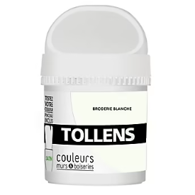 Testeur peinture murs et boiseries Tollens broderie blanche satin 50ml