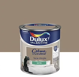 Peinture Crème de Couleur Dulux Valentine satin terre d'argile 0,5L