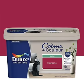 Peinture Crème De Couleur Dulux Valentine satin framboise 2,5L