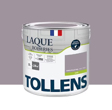 Laque boiseries et métal Tollens RAL 7036 gris platine satin 2L