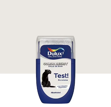 Testeur de peinture Color Resist salle de bains Dulux Valentine satin porcelaine 30ml