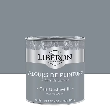 Peinture murs, plafonds et boiseries Velours de peinture gris gustave III Libéron 0,5L