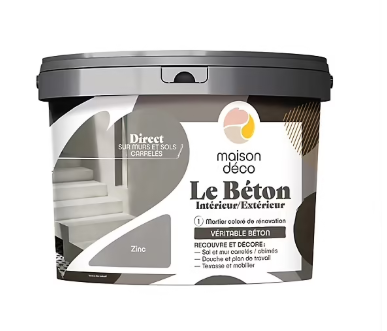 Enduit décoratif Le béton intérieur, extérieur Maison déco gris zinc 5kg