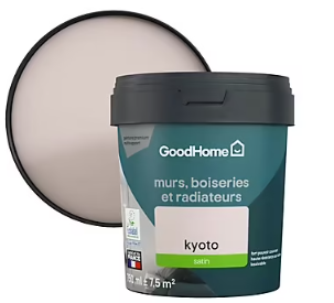 Peinture résistante murs, boiseries et métal GoodHome rose Kyoto satin 0,75L