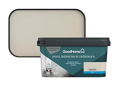 Peinture intérieure couleur murs, boiseries et radiateurs GoodHome Cancún mat beige 2,5L