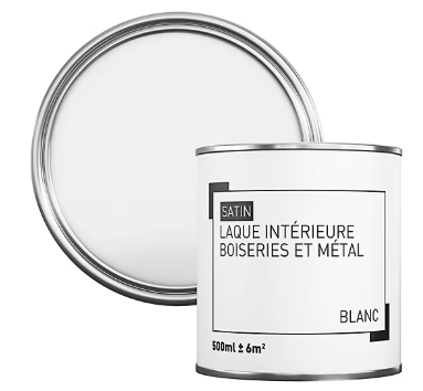 Peinture métal et bois satin blanc 500ml