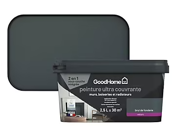 Peinture couleur 2 en 1 velours GoodHome brut fonderie 2,5L