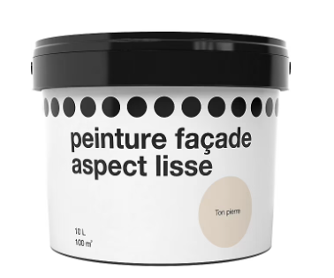 Peinture extérieure façade aspect lisse ton pierre 10L