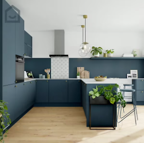 Peinture de rénovation GoodHome multi-supports satin bleu Vence 2L