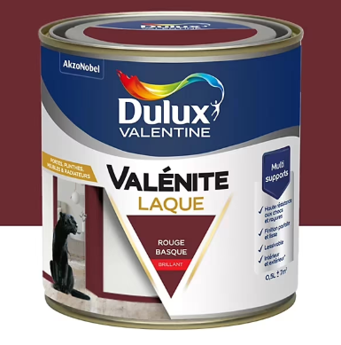 Laque acrylique Valénite Dulux Valentine rouge basque brillant 500ml