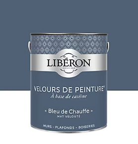 Peinture murs, plafonds et boiseries Velours de peinture bleu de chauffe Libéron 2,5L