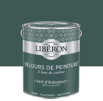 Peinture multisupport murs, plafonds et boiseries Velours de peinture vert d'aubusson Libéron 2,5L