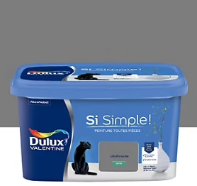 Peinture intérieure couleur Si Simple ! Dulux Valentine satin gris l'anthracite 2.5L