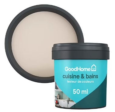 Testeur peinture cuisine et bains GoodHome beige santa fe 50ml