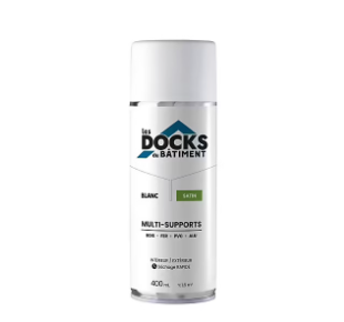Peinture aérosol multi-supports Les Docks du bâtiment satin blanc 400ml