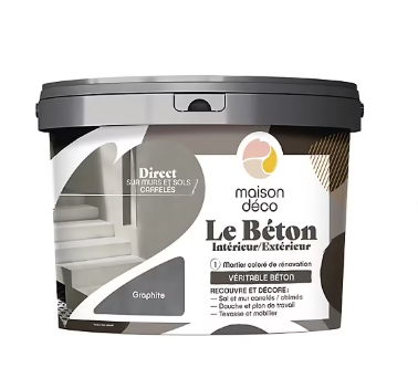 Enduit décoratif Le béton intérieur, extérieur Maison déco gris graphite 5kg