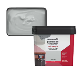 Peinture de rénovation GoodHome multi-supports brillant gris Melville 750ml