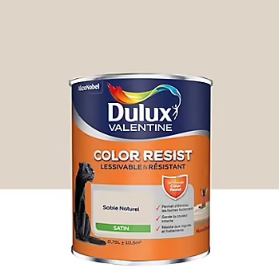 Peinture murs et boiseries Color Resist Dulux Valentine satin sable naturel 0,75L