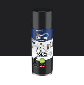 Peinture aérosol Color Touch multi supports Dulux Valentine brillant noir 400ml