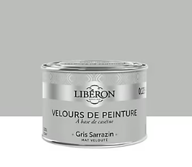 Testeur peinture murs, plafonds et boiseries Velours peinture gris sarrazin Libéron 125 ml