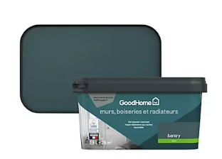 Peinture intérieure couleur murs, boiseries et radiateurs GoodHome satin bantry vert 2.5L