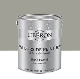 Peinture multisupport murs, plafonds et boiseries Velours de peinture gris des marais Libéron 2,5L