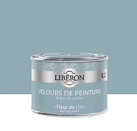 Testeur peinture murs, plafonds et boiseries Velours peinture bleu fleur de lin Libéron 125 ml