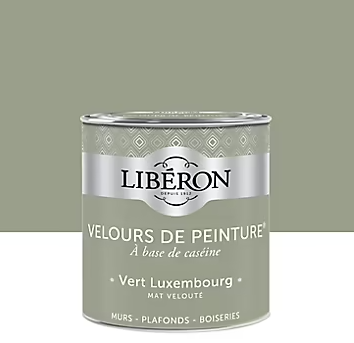 Peinture murs, plafonds et boiseries Velours de peinture vert Luxembourg Libéron 0,5L