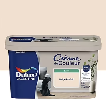 Peinture Crème De Couleur Dulux Valentine satin beige parfait 2,5L
