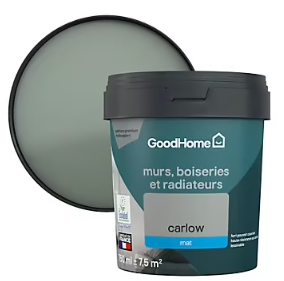 Peinture intérieure couleur murs, boiseries et radiateurs GoodHome mat carlow vert 750ml