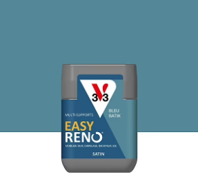 Testeur peinture de rénovation multi-supports V33 Easy Reno bleu batik satin 75ml