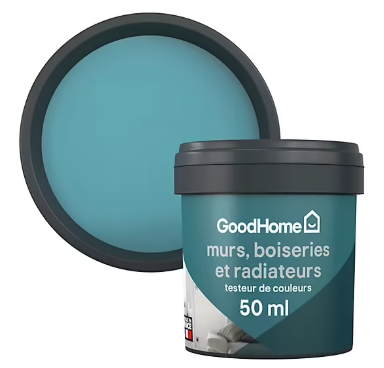 Testeur peinture résistante murs, boiseries et métal GoodHome bleu Nice mat 50ml