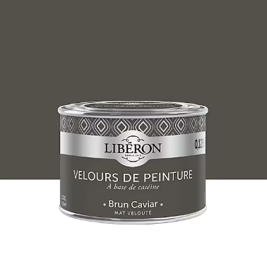 Testeur peinture murs, plafonds et boiseries Velours peinture marron brun caviar Libéron 125 ml