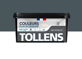 Peinture Plafond Sublimé Tollens mat gris anthracite 2L