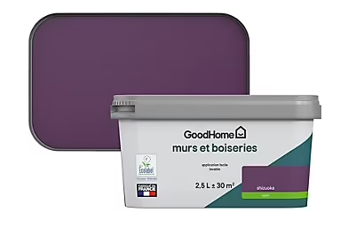 Peinture intérieure couleur murs et boiseries GoodHome Shizuoka violet satin 2,5L