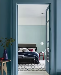 Peinture Valentine murs et boiseries Dulux Valentine bleu divin velouté mat 2L