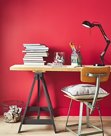 Peinture résistante murs, boiseries et métal GoodHome rouge Chelsea mat 0,75L