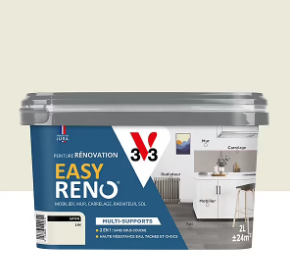 Peinture de rénovation multi-supports V33 Easy Reno beige lin satin 2L