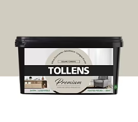 Peinture Tollens premium murs, boiseries et radiateurs sésame torréfié satin 2,5L
