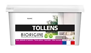 Peinture murs plafonds et boiseries biorigines Tollens blanc 5L