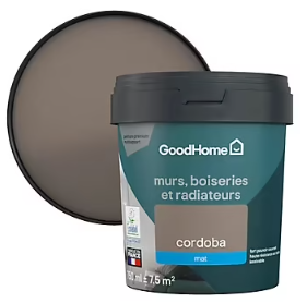 Peinture résistante murs, boiseries et métal GoodHome marron Cordoba mat 0,75L