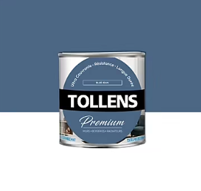 Peinture Tollens premium murs, boiseries et radiateurs blue jean mat 0,75L