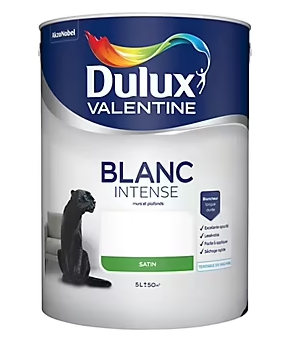 Peinture murs et plafonds phase aqueuse Dulux Valentine satin blanc 5L